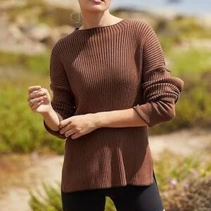 Varley Women’s Emile Rib Knit Sweater In Rawhide SZ XS